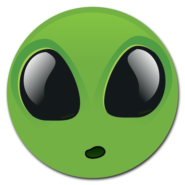 Alien Head Circle Vinyl Laminated Decal